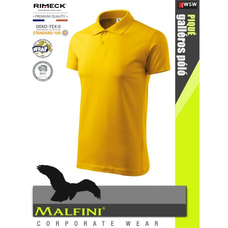 Malfini SINGLE JERSEY YELLOW 100% pamut prémium póló 180 g/m2 - munkaruha