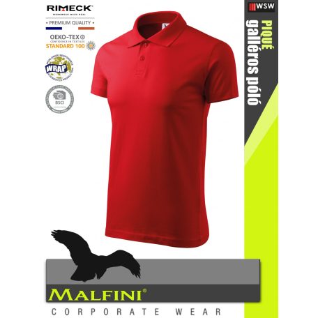 Malfini SINGLE JERSEY RED 100% pamut prémium póló 180 g/m2 - munkaruha