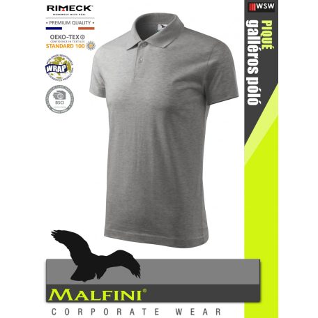 Malfini SINGLE JERSEY DARKGREY 100% pamut prémium póló 180 g/m2 - munkaruha