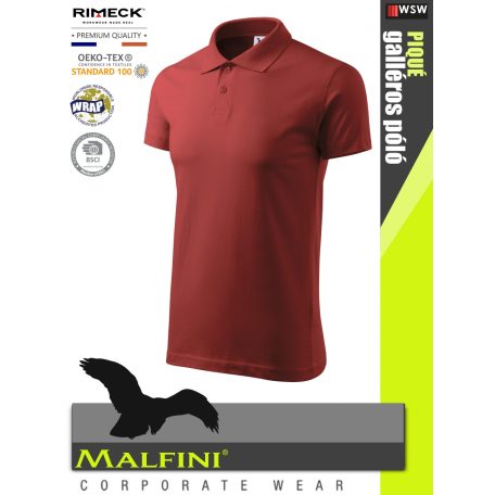 Malfini SINGLE JERSEY BURGUNDY 100% pamut prémium póló 180 g/m2 - munkaruha