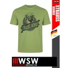 .Engelbert Strauss ICONIC GREEN STRAUSS WORKS pamut stretch környkas póló - munkaruha