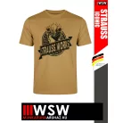 .Engelbert Strauss ICONIC ALMOND STRAUSS WORKS pamut stretch környkas póló - munkaruha