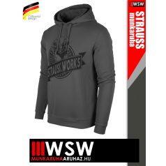   .Engelbert Strauss ICONIC CARBON STRAUSS WORKS pamut stretch kapucnis pulóver - munkaruha