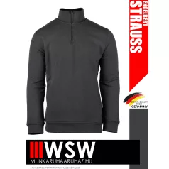   .Engelbert Strauss CLASSIC ANTHRACITE pamutgazdag 300 g/m² technikai pulóver - munkaruha