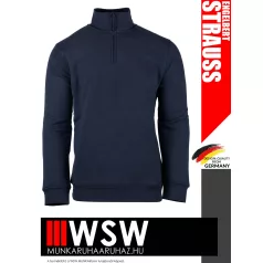   .Engelbert Strauss CLASSIC NAVY pamutgazdag 300 g/m² technikai pulóver - munkaruha