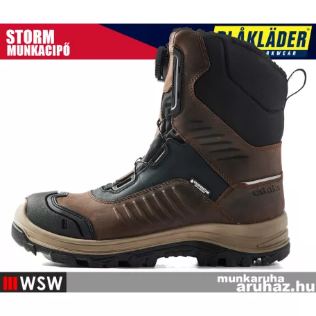 Blåkläder STORM BROWN S7S technikai önbefűzős vízálló munkavédelmi munkacipő - munkabakancs