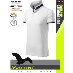   Malfini COLLAR UP WHITE 100% pamut prémium póló 215 g/m2 - munkaruha