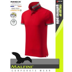   Malfini COLLAR UP F1RED 100% pamut prémium póló 215 g/m2 - munkaruha