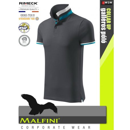 Malfini COLLAR UP LIGHTANTRACITE 100% pamut prémium póló 215 g/m2 - munkaruha