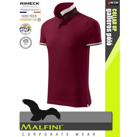 Malfini COLLAR UP GARNET 100% pamut prémium póló 215 g/m2 - munkaruha