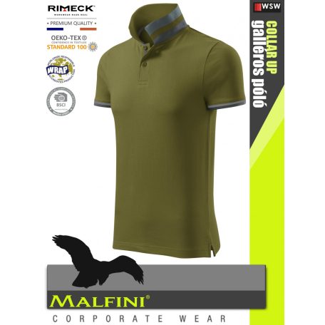 Malfini COLLAR UP AVOCADO 100% pamut prémium póló 215 g/m2 - munkaruha