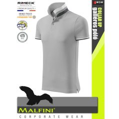   Malfini COLLAR UP SILVER 100% pamut prémium póló 215 g/m2 - munkaruha