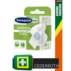   Cederroth SALVEQUICK sebészeti ragtapasz érzékeny bőrre 2.5 cm x 5 m fehér - elsősegély felszerelés