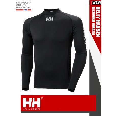 Helly Hansen BLACK WATERWEAR RASHGUARD technikai póló - ruházat