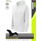 Malfini TRENDY ZIPPER WHITE strech férfi kapucnis pulóver - munkaruha