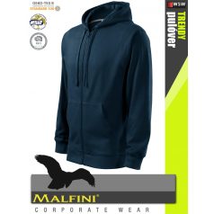   Malfini TRENDY ZIPPER NAVY strech férfi kapucnis pulóver - munkaruha