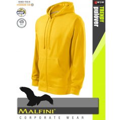   Malfini TRENDY ZIPPER YELLOW strech férfi kapucnis pulóver - munkaruha