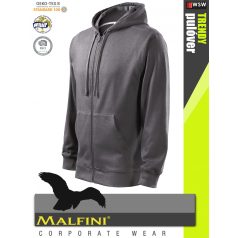   Malfini TRENDY ZIPPER STEELGRAY strech férfi kapucnis pulóver - munkaruha