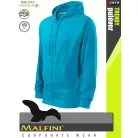 Malfini TRENDY ZIPPER TURQUISE strech férfi kapucnis pulóver - munkaruha