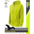 Malfini TRENDY ZIPPER LIME strech férfi kapucnis pulóver - munkaruha