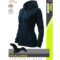   Malfini TRENDY ZIPPER NAVY strech női kapucnis pulóver - munkaruha