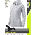 Malfini TRENDY ZIPPER HEATHERGREY strech női kapucnis pulóver - munkaruha