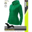 Malfini TRENDY ZIPPER GRASSGREEN strech női kapucnis pulóver - munkaruha
