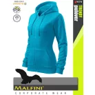 Malfini TRENDY ZIPPER TURQUISE strech női kapucnis pulóver - munkaruha