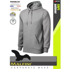   Malfini CAPE HEATHERDARKGREY strech férfi kapucnis pulóver - munkaruha