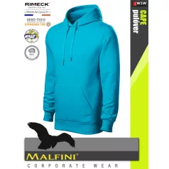   Malfini CAPE TURQUISE strech férfi kapucnis pulóver - munkaruha