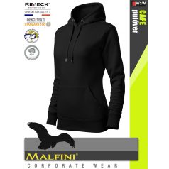 Malfini CAPE BLACK strech női kapucnis pulóver - munkaruha