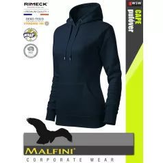 Malfini CAPE NAVY strech női kapucnis pulóver - munkaruha