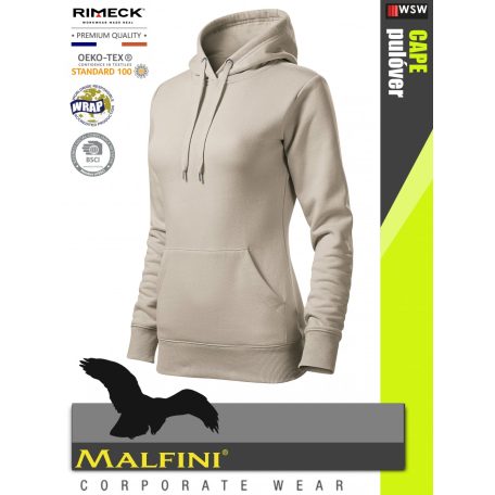 Malfini CAPE ICEGREY strech női kapucnis pulóver - munkaruha
