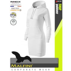   Malfini SNAP WHITE strech női kapucnis pulóverruha - munkaruha