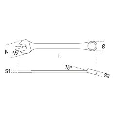 Beta csillag - villáskulcs krómozott fényes (mm)