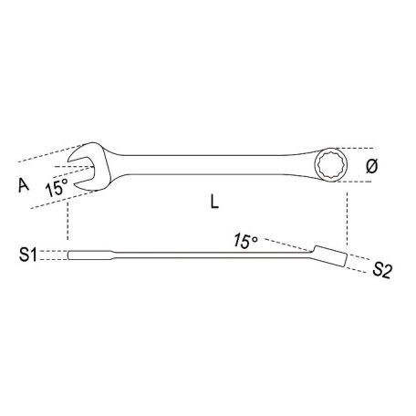 Beta csillag - villáskulcs krómozott fényes (mm)