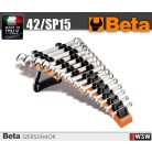 Beta szerszámok - 15 részes csillag-villáskulcs készlet tartóval