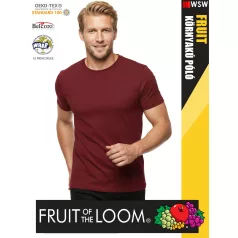   Fruit of the Loom VALUEWEIGHT BRICKRED pamut férfi póló - 165g/m2
