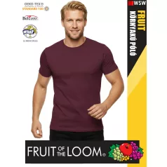   Fruit of the Loom VALUEWEIGHT BURGUNDY pamut férfi póló - 165g/m2