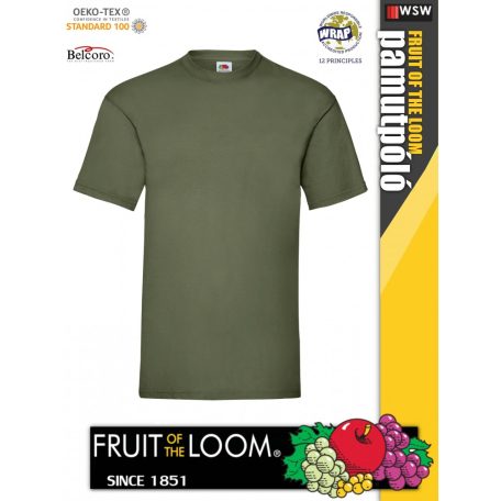 Fruit of the Loom VALUEWEIGHT CLASSICOLIVE pamut férfi póló - 165g/m2