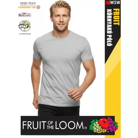 Fruit of the Loom VALUEWEIGHT HEATHERGREY pamut férfi póló - 165g/m2