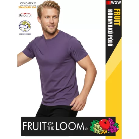 Fruit of the Loom VALUEWEIGHT HEATHERPURPLE pamutgazdag férfi póló - 165g/m2