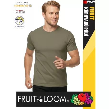 Fruit of the Loom VALUEWEIGHT KHAKI pamut férfi póló - 165g/m2