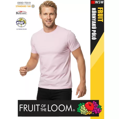 Fruit of the Loom VALUEWEIGHT LIGHTPINK pamut férfi póló - 165g/m2