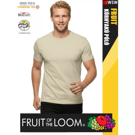 Fruit of the Loom VALUEWEIGHT NATURAL pamut férfi póló - 165g/m2