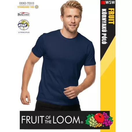 Fruit of the Loom VALUEWEIGHT NAVY pamut férfi póló - 165g/m2