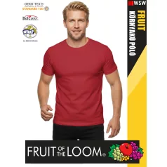   Fruit of the Loom VALUEWEIGHT RED pamut férfi póló - 165g/m2
