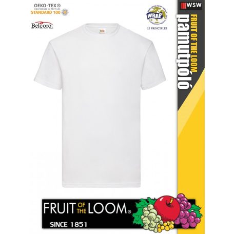 Fruit of the Loom VALUEWEIGHT WHITE pamut férfi póló - 165g/m2