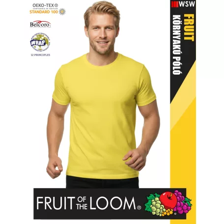 Fruit of the Loom VALUEWEIGHT YELLOW pamut férfi póló - 165g/m2