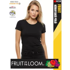   Fruit of the Loom VALUEWEIGHT BLACK pamut női póló - 165g/m2